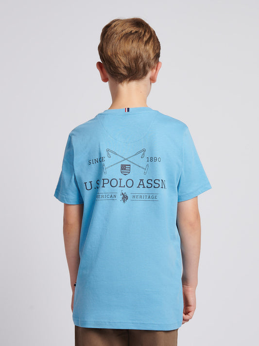 Boys USPA Back Graphic T-Shirt in Heritage Blue