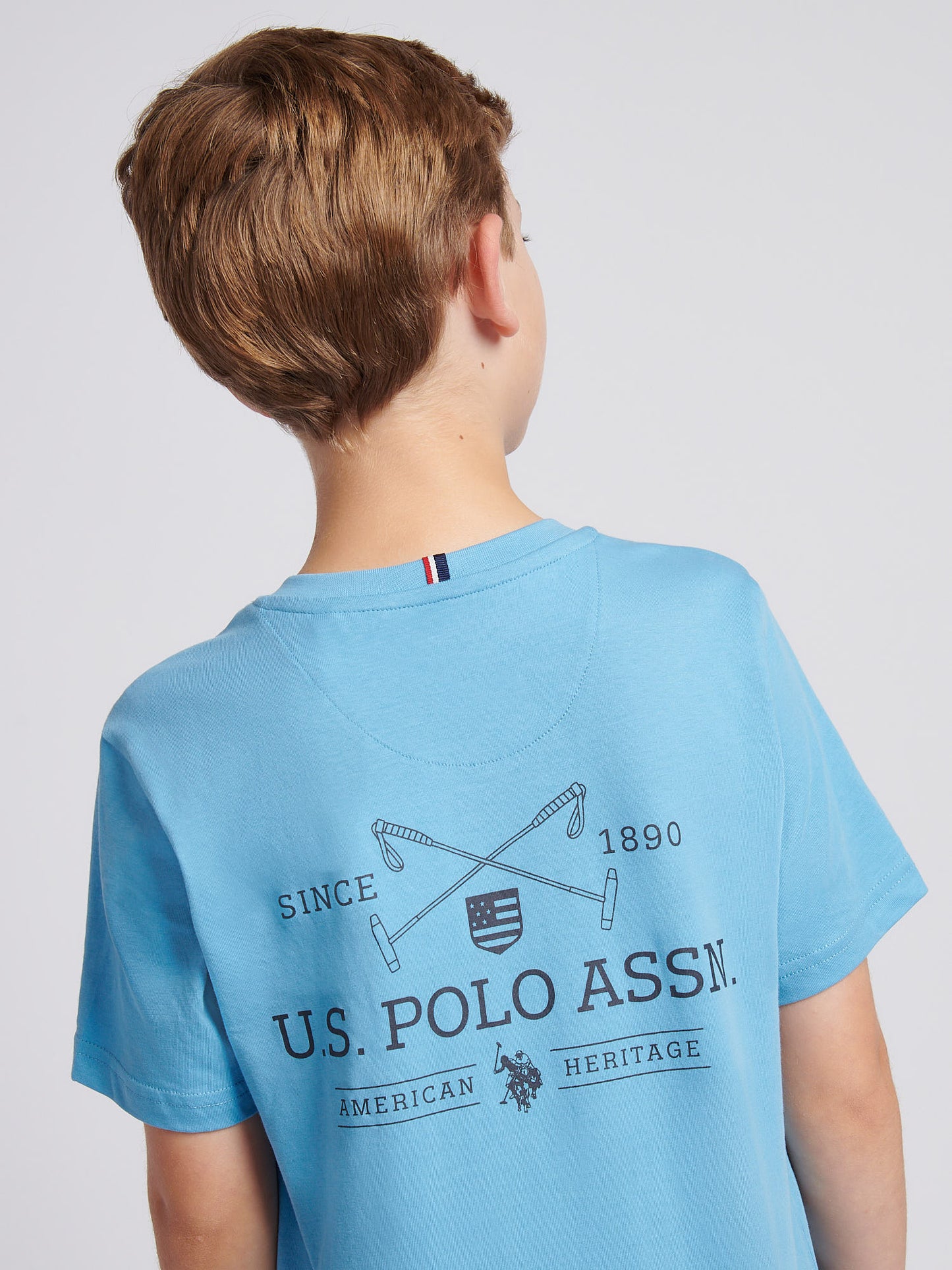 Boys USPA Back Graphic T-Shirt in Heritage Blue