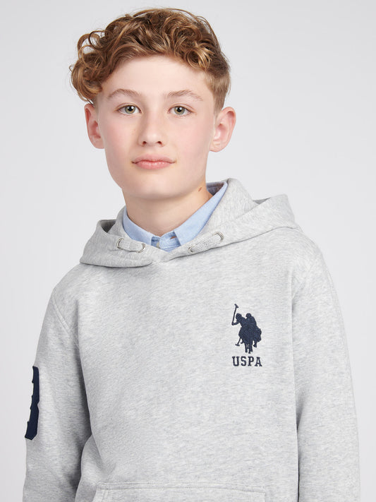Boys Player 3 Hoodie in Mid Grey Marl