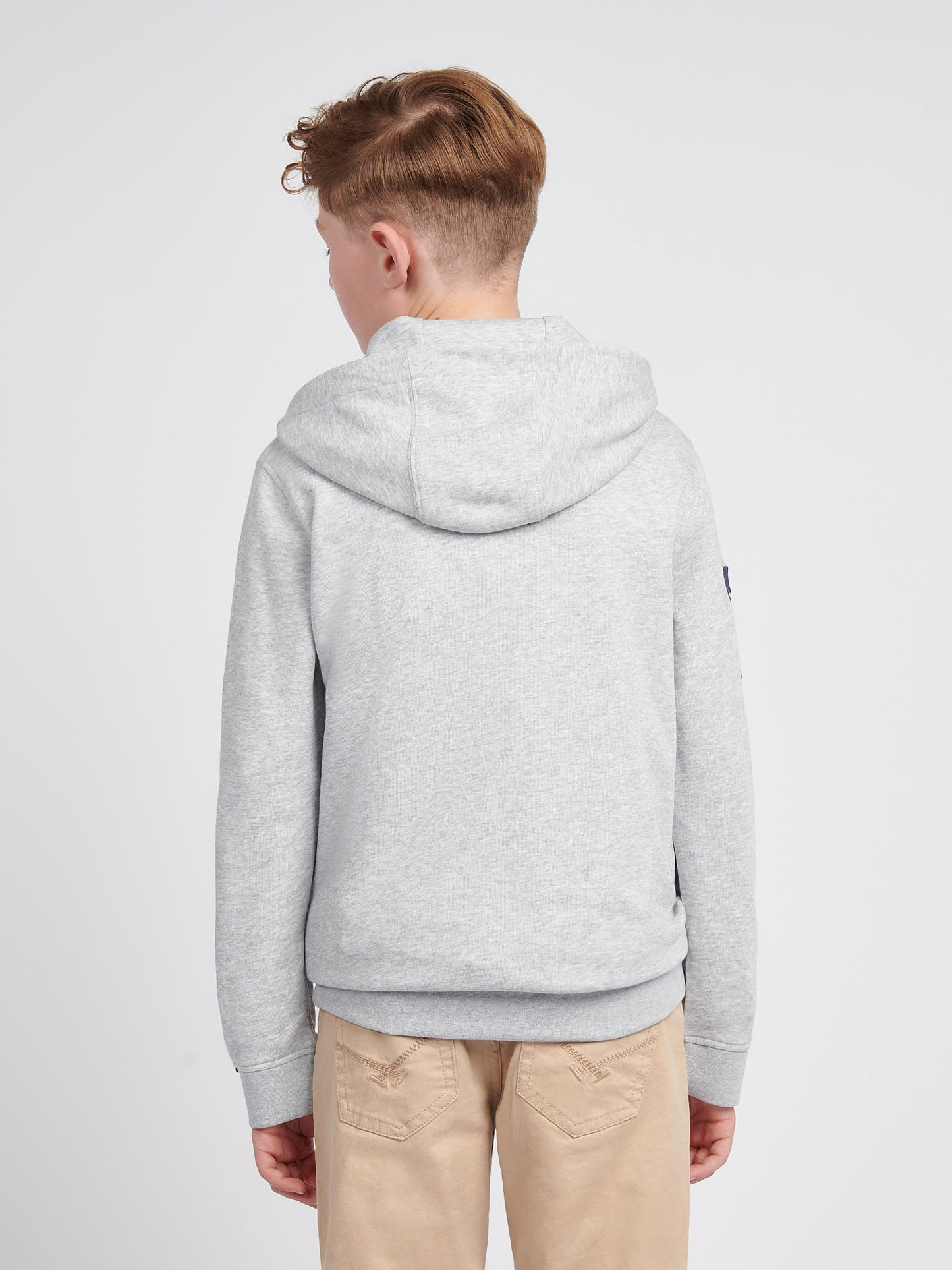 Boys Player 3 Hoodie in Mid Grey Marl
