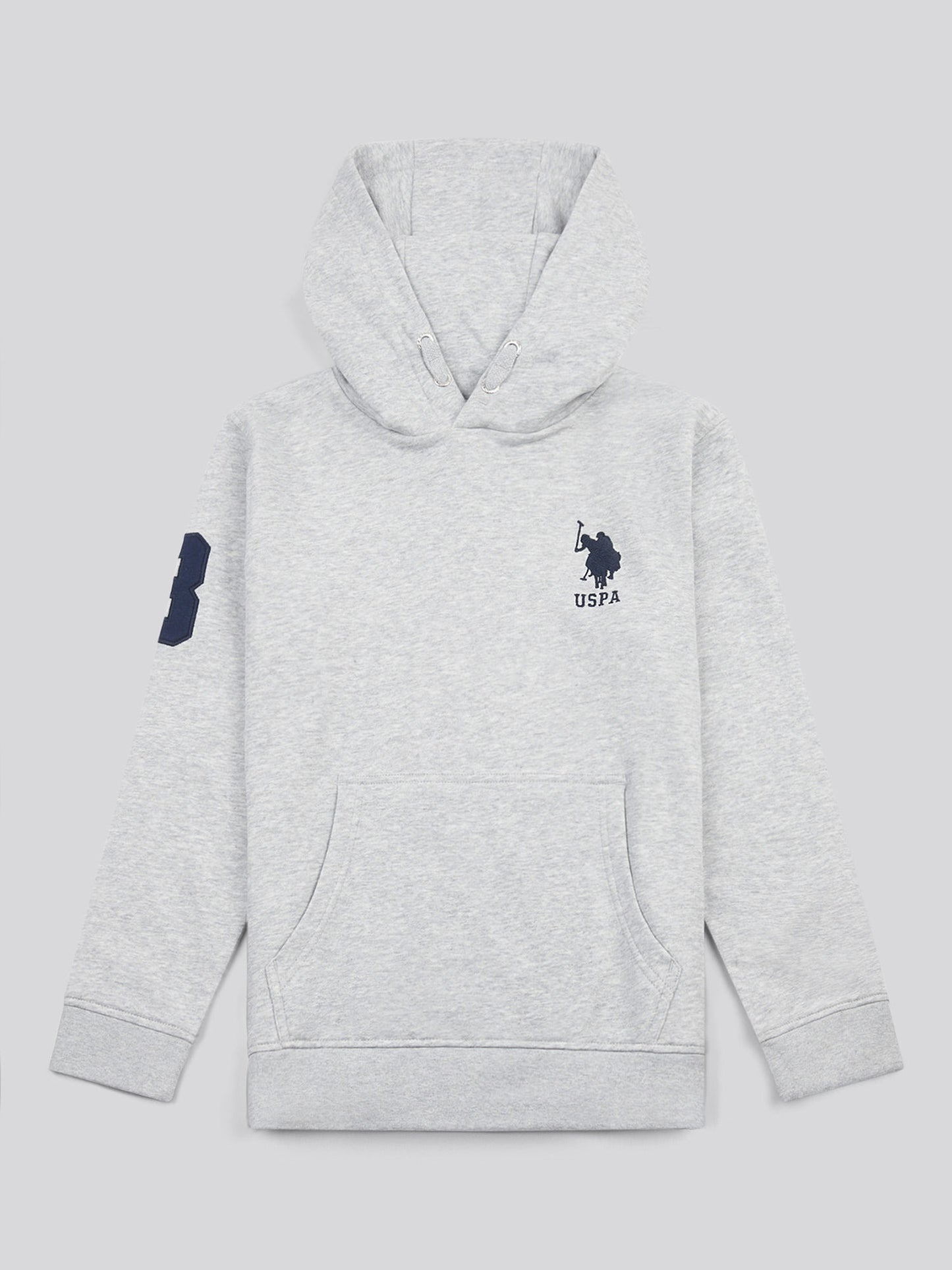 Boys Player 3 Hoodie in Mid Grey Marl