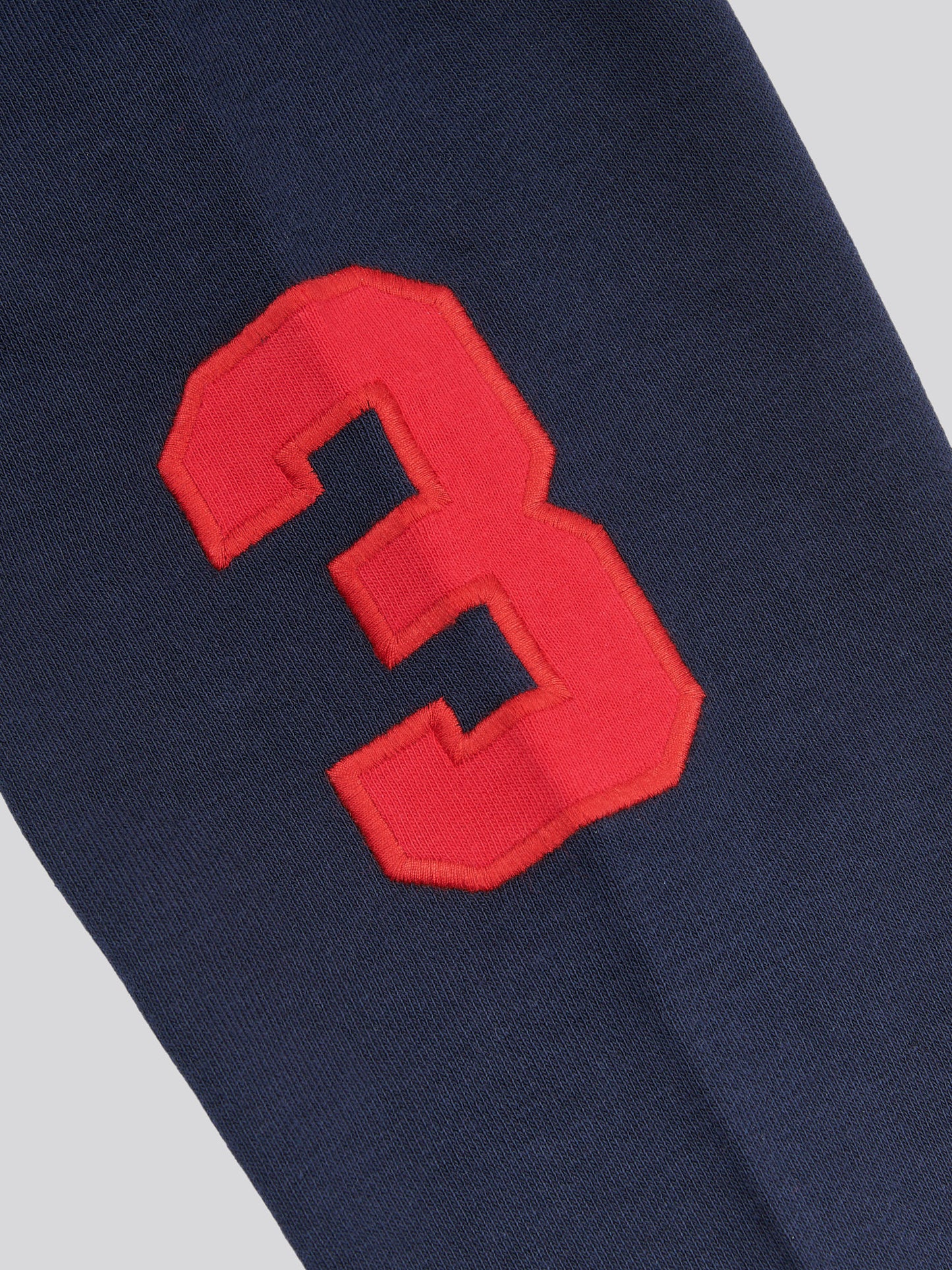 Boys Player 3 Zip Hoodie in Dark Sapphire Navy / Haute Red DHM