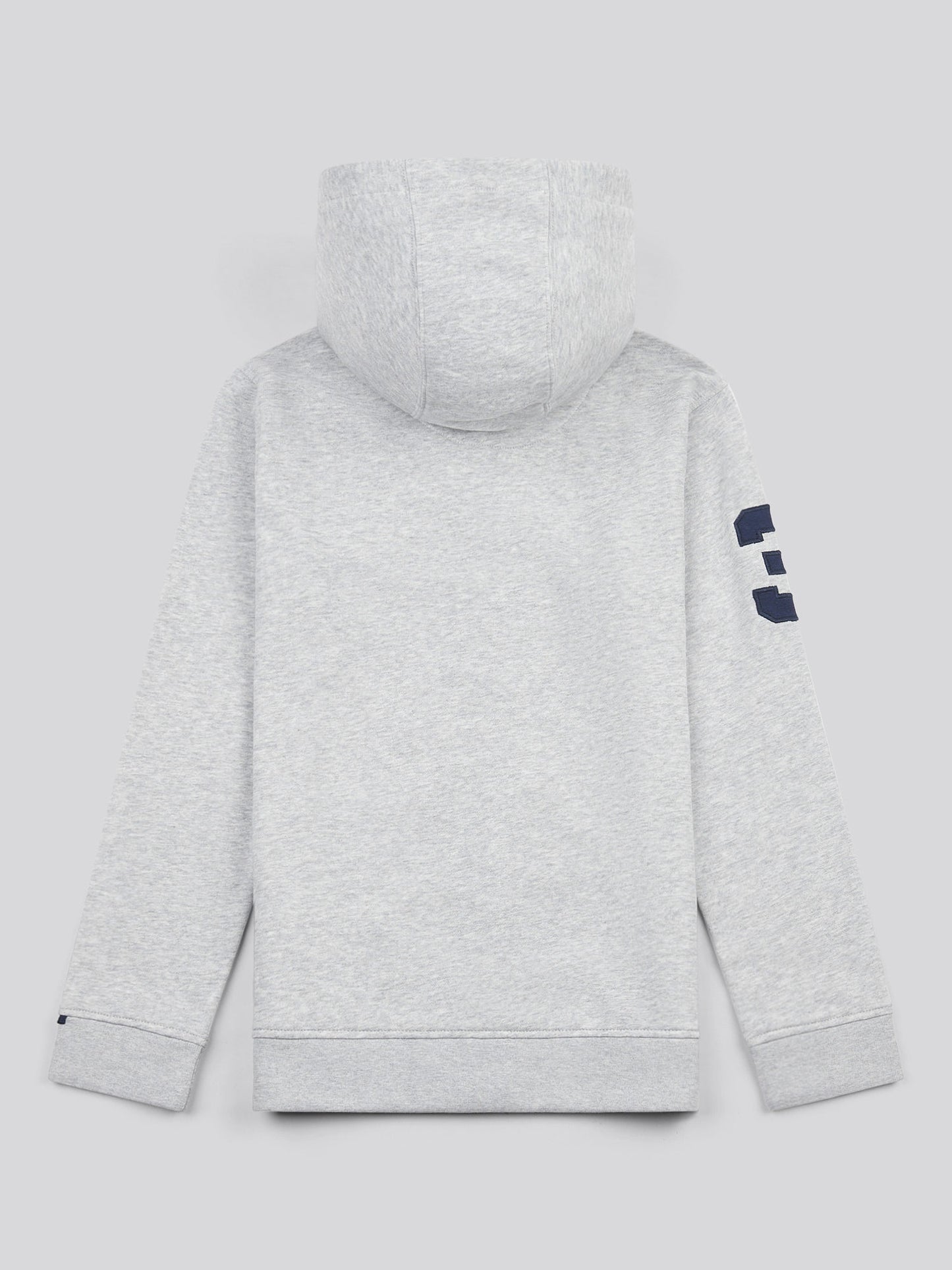 Boys Player 3 Zip Hoodie in Mid Grey Marl