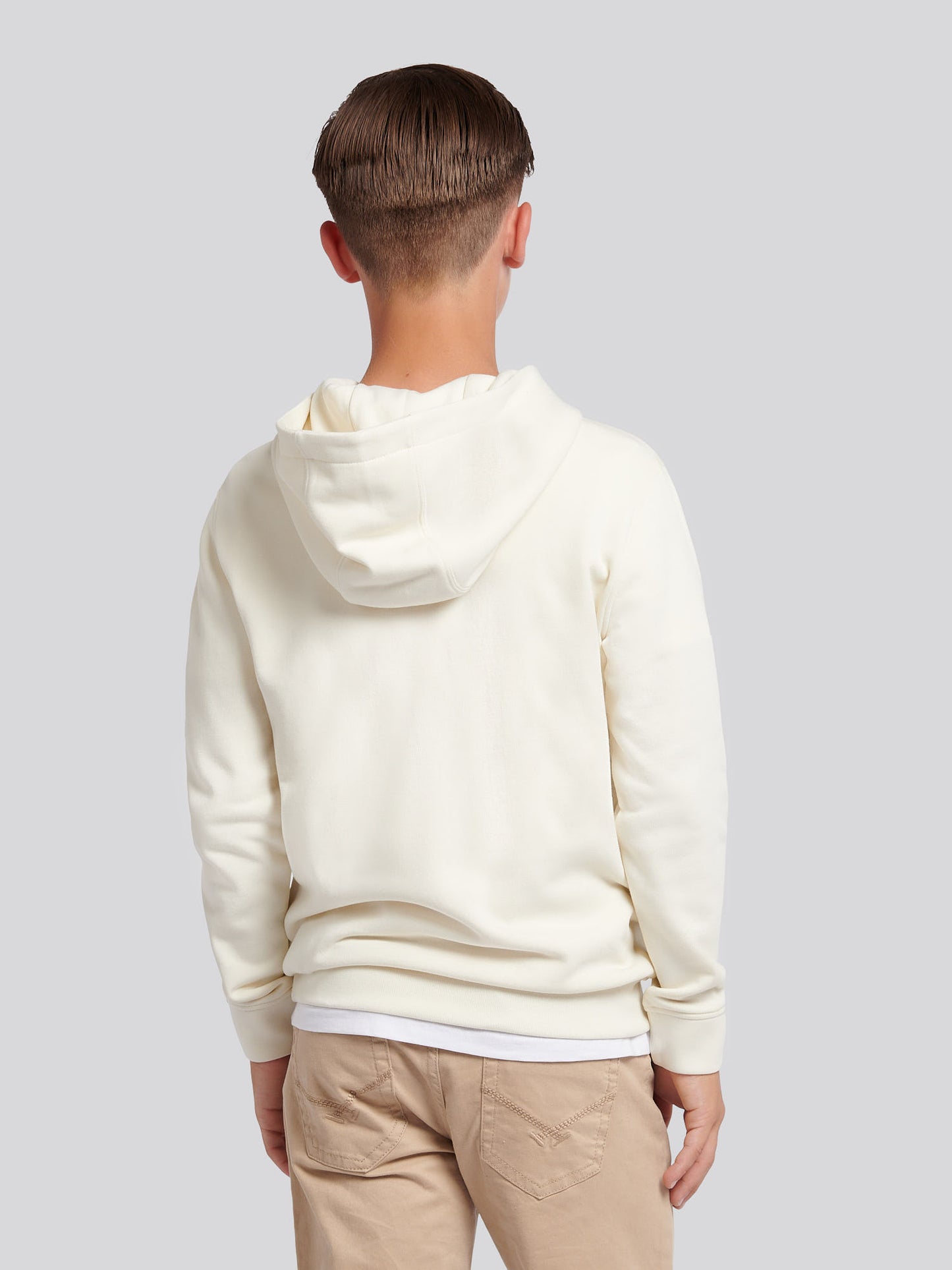 Boys Double Horsemen Hoodie in Whisper White