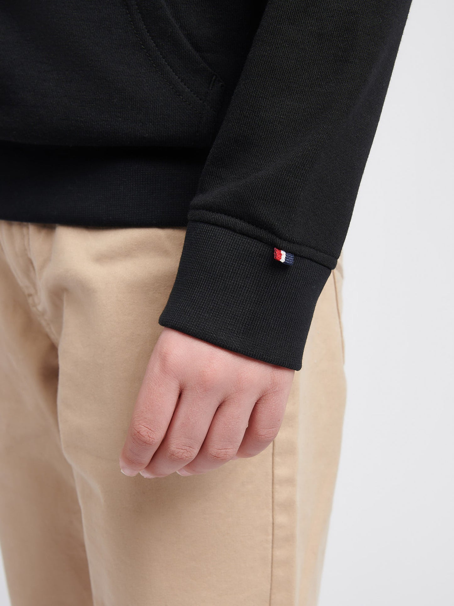 Boys Double Horsemen Hoodie in Black Bright White DHM