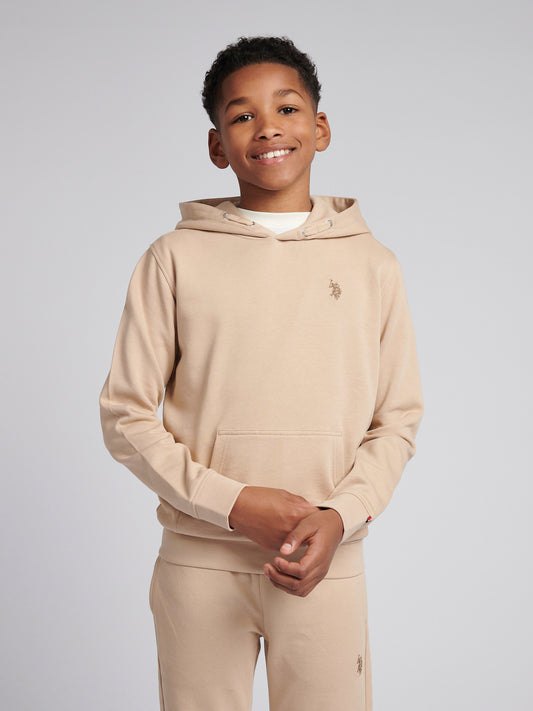 Boys Double Horsemen Hoodie in Doeskin