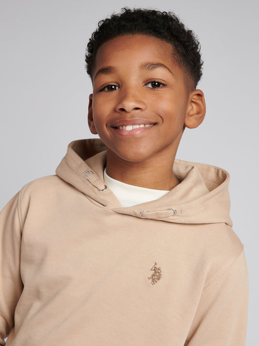 Boys Double Horsemen Hoodie in Doeskin