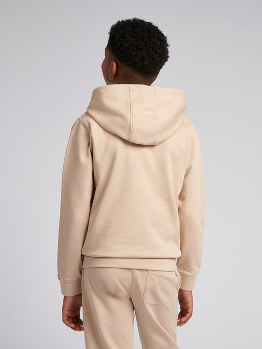 Boys Double Horsemen Hoodie in Doeskin