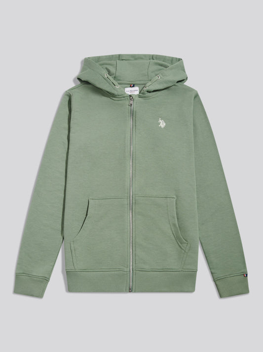Boys Double Horsemen Zip Hoodie Sea Spray