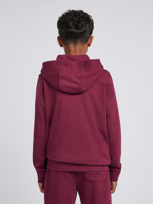 Boys Double Horsemen Zip Hoodie in Grape Wine
