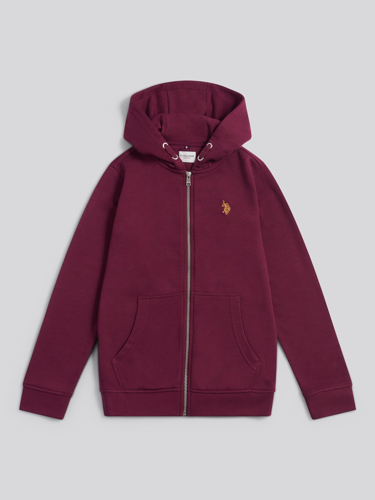 Boys Double Horsemen Zip Hoodie in Grape Wine
