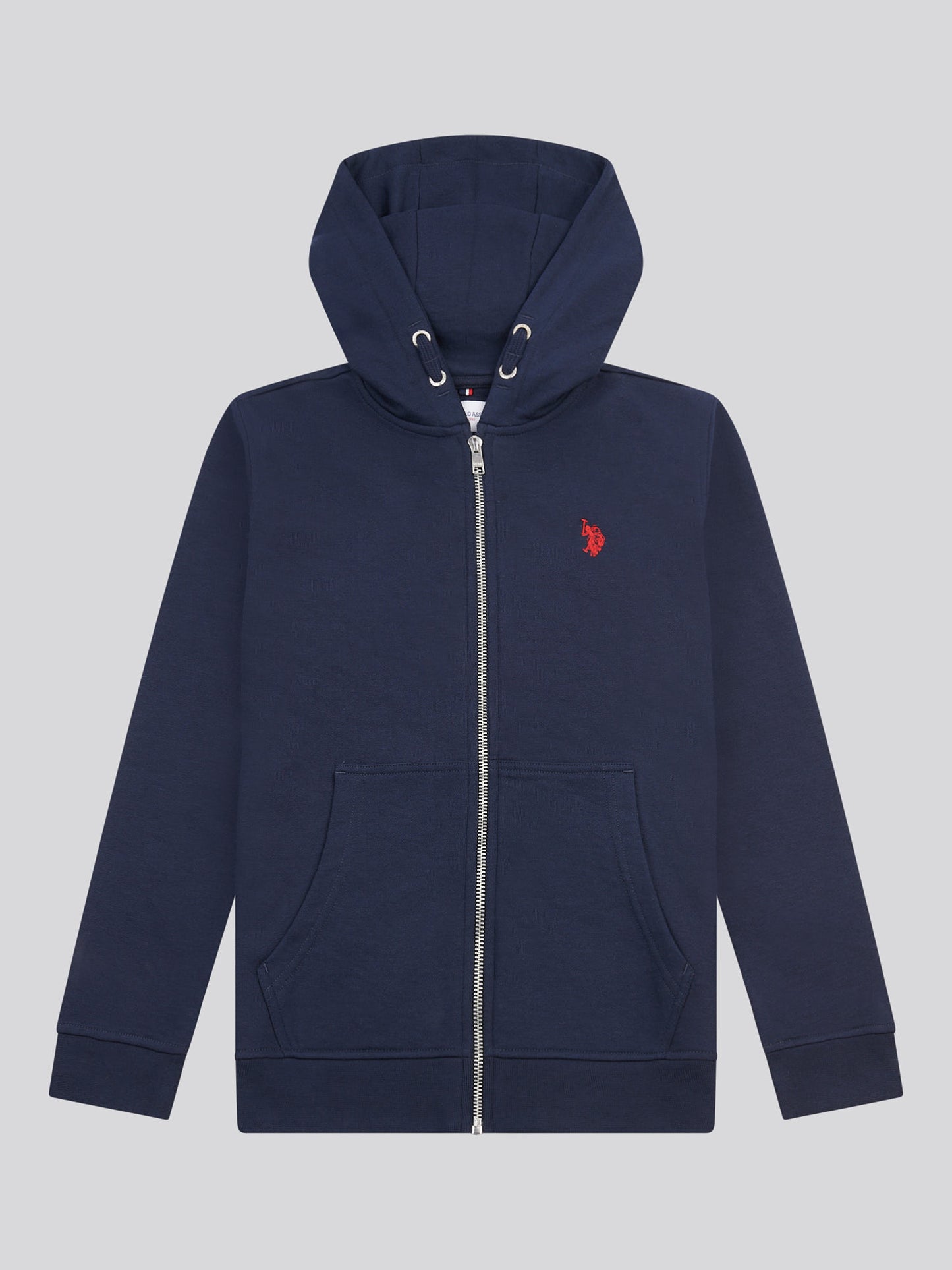 Boys Double Horsemen Zip Hoodie Dark Sapphire Navy / Haute Red DHM