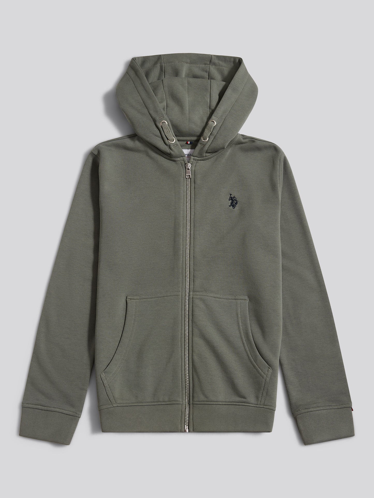 Boys Double Horsemen Zip Hoodie in Mulled Basil