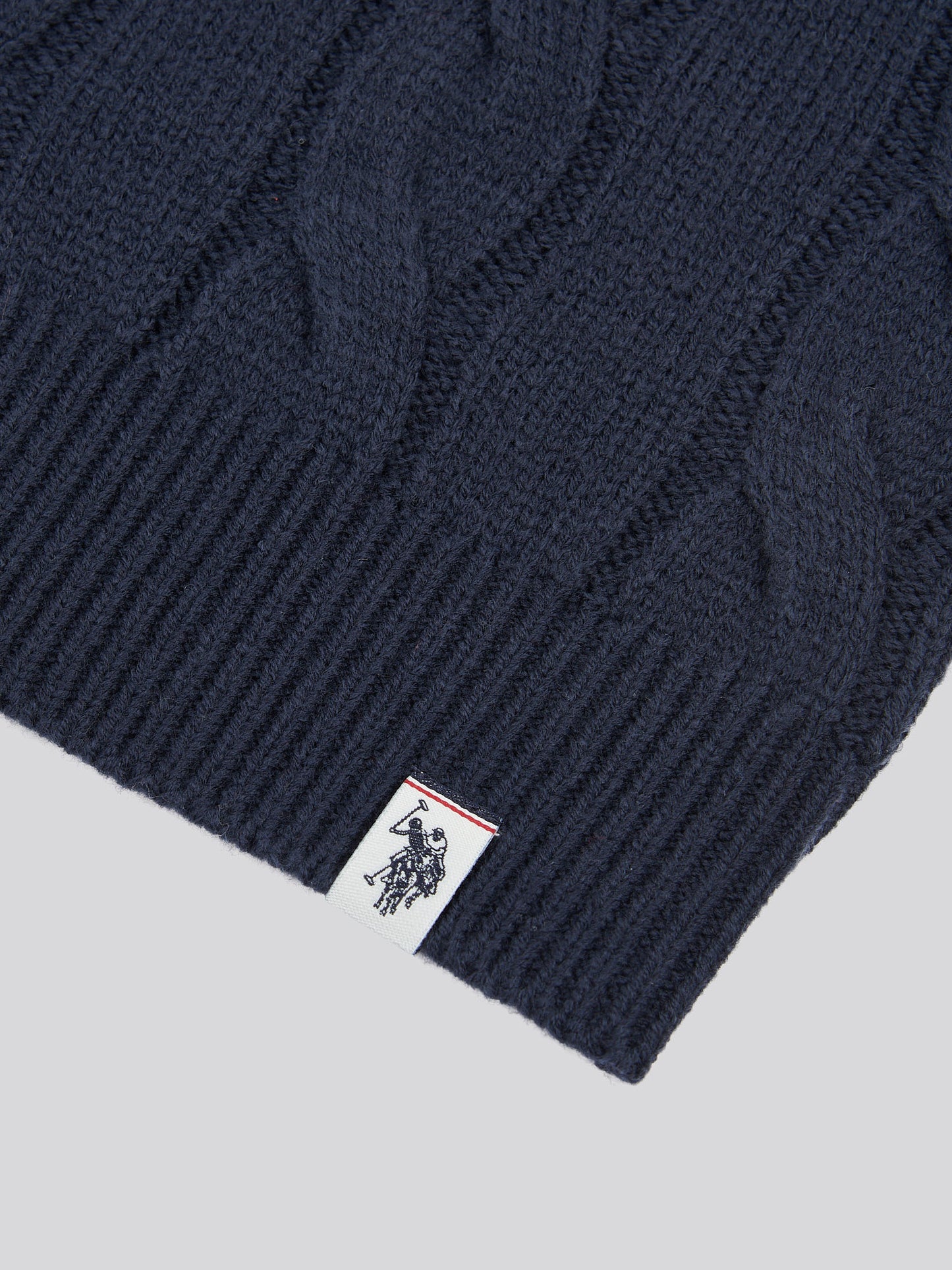 Boys Cable Knit Crew in Dark Sapphire Navy