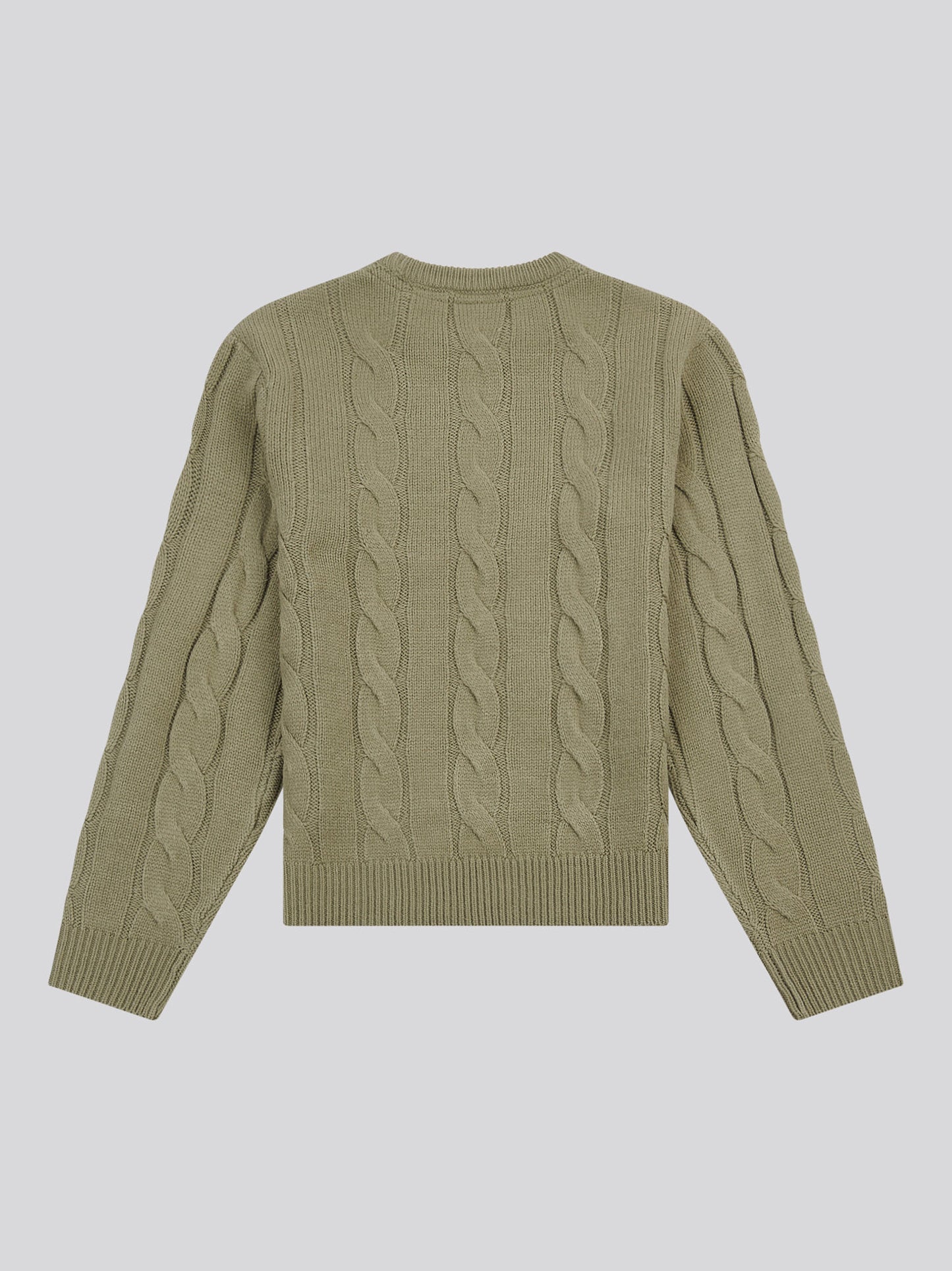Boys Cable Knit Crew in Mulled Basil