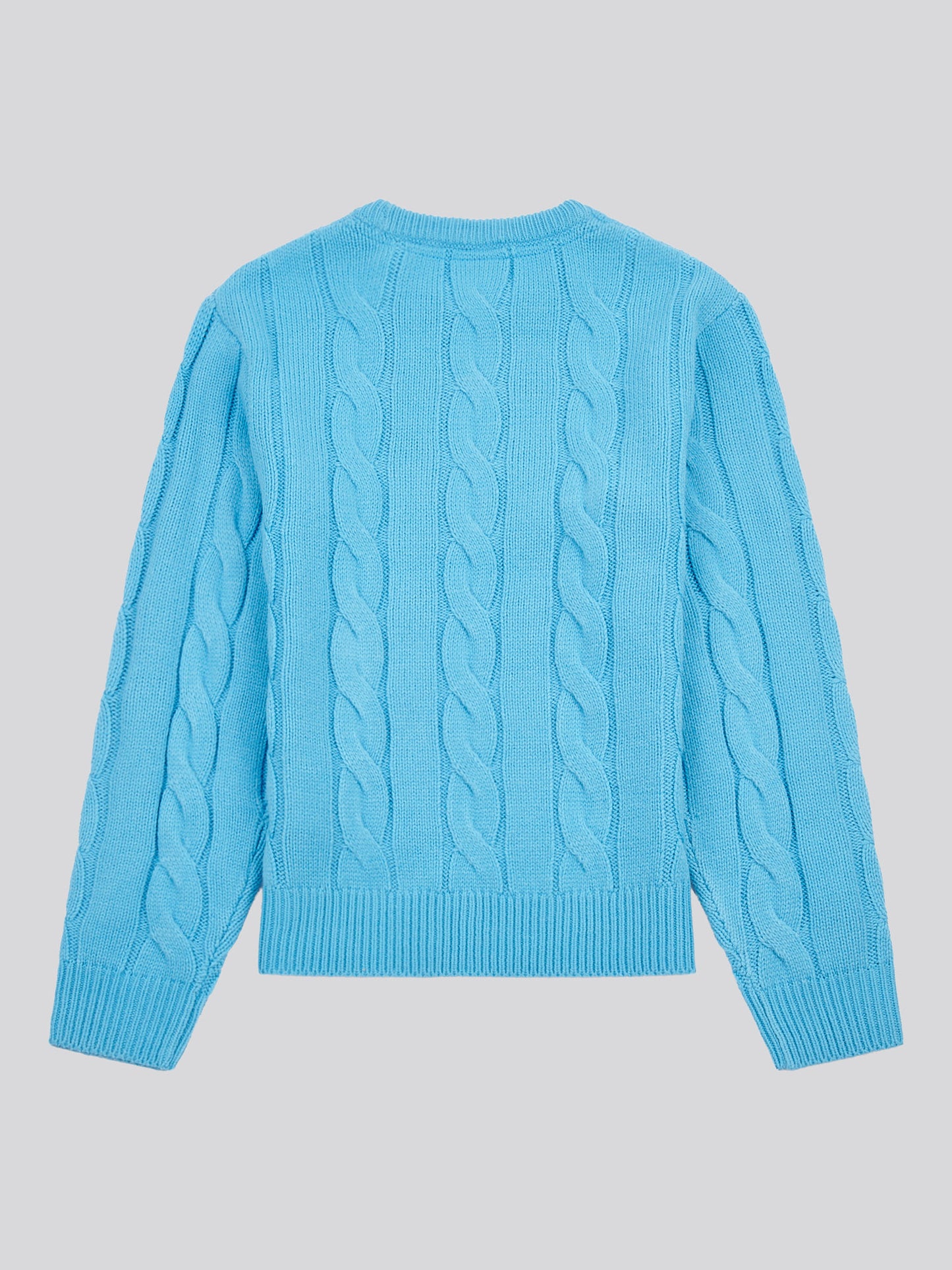 Boys Cable Knit Crew in Heritage Blue