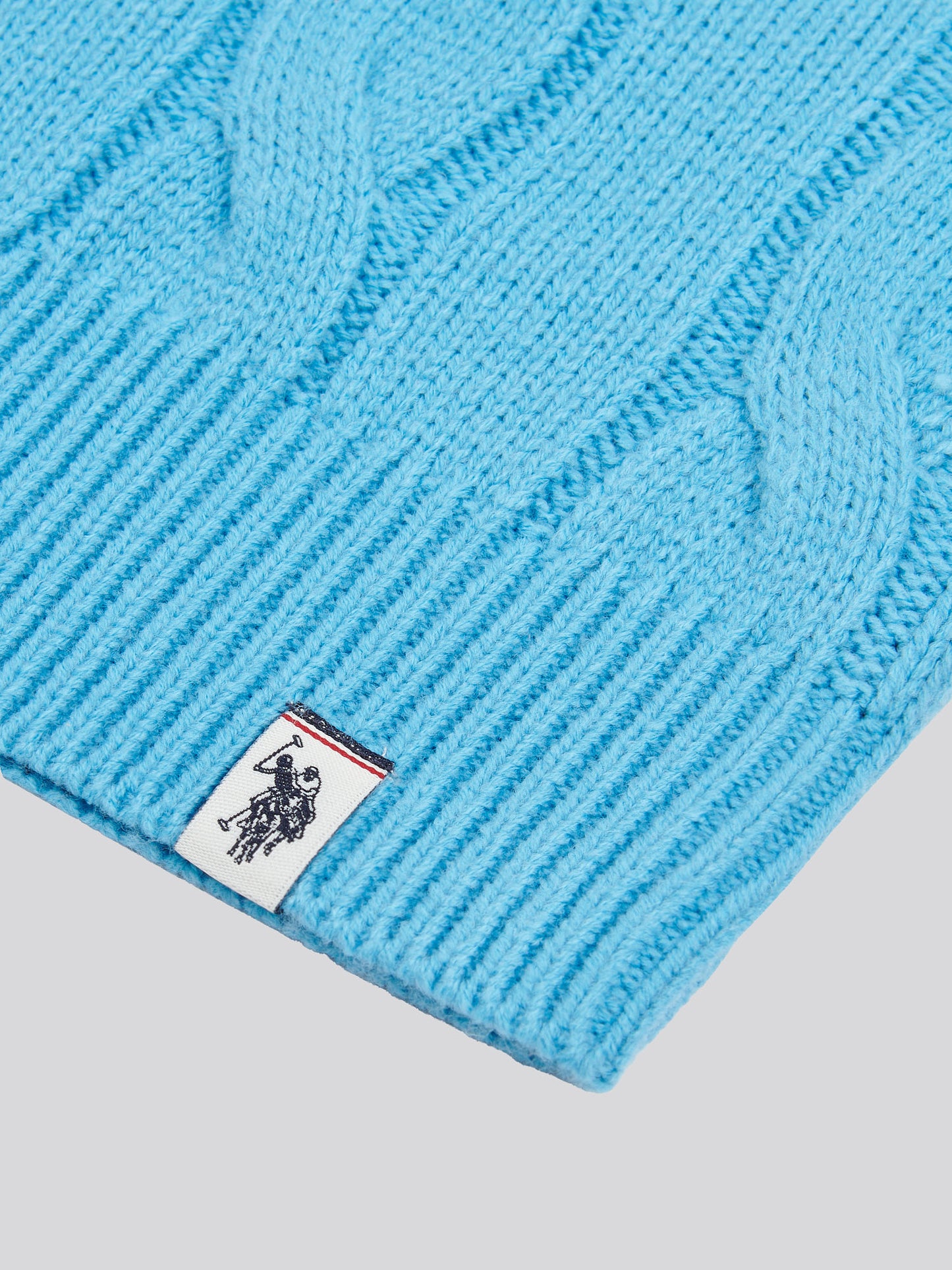 Boys Cable Knit Crew in Heritage Blue