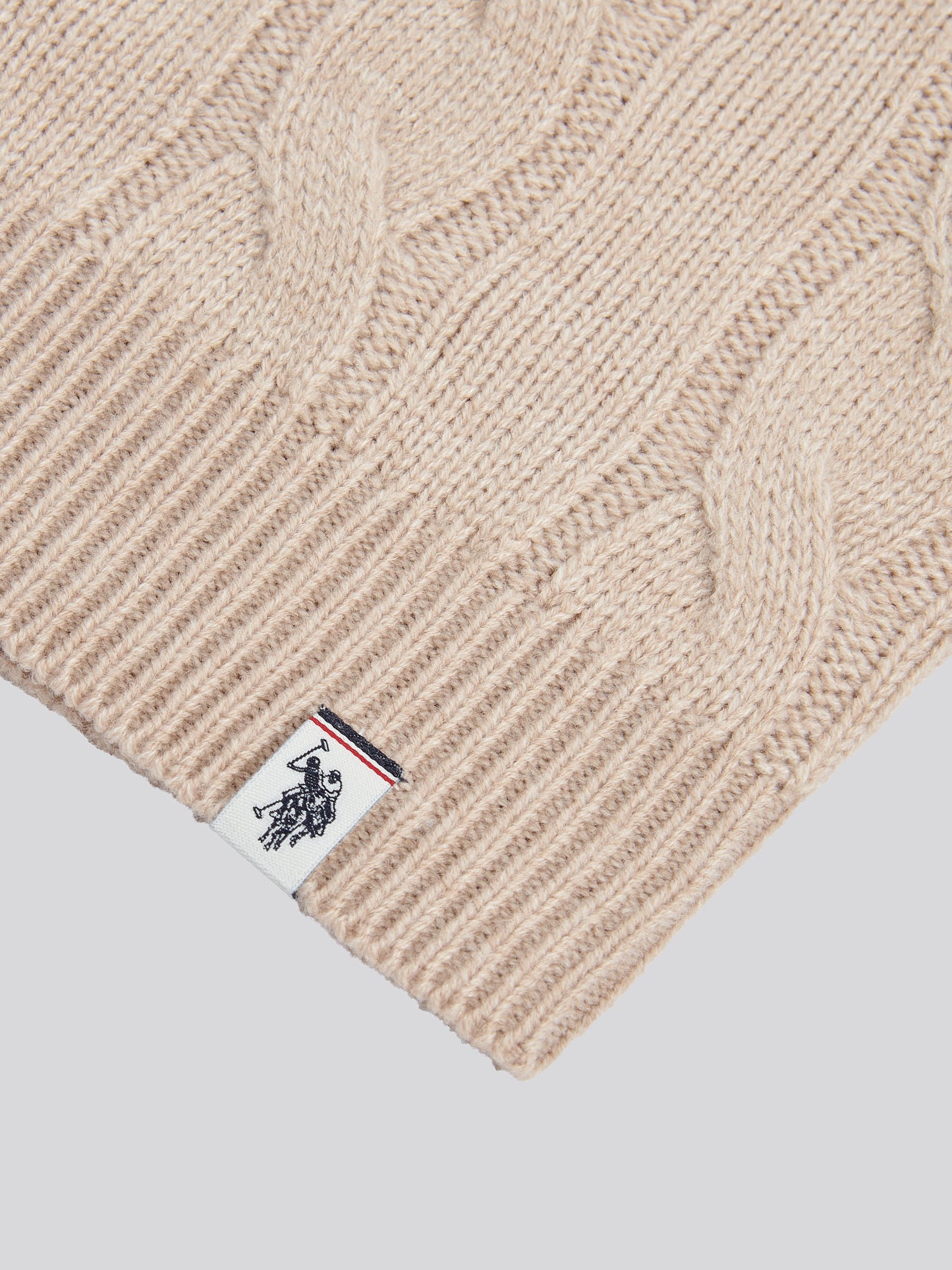 Boys Cable Knit Crew in Atmosphere Marl