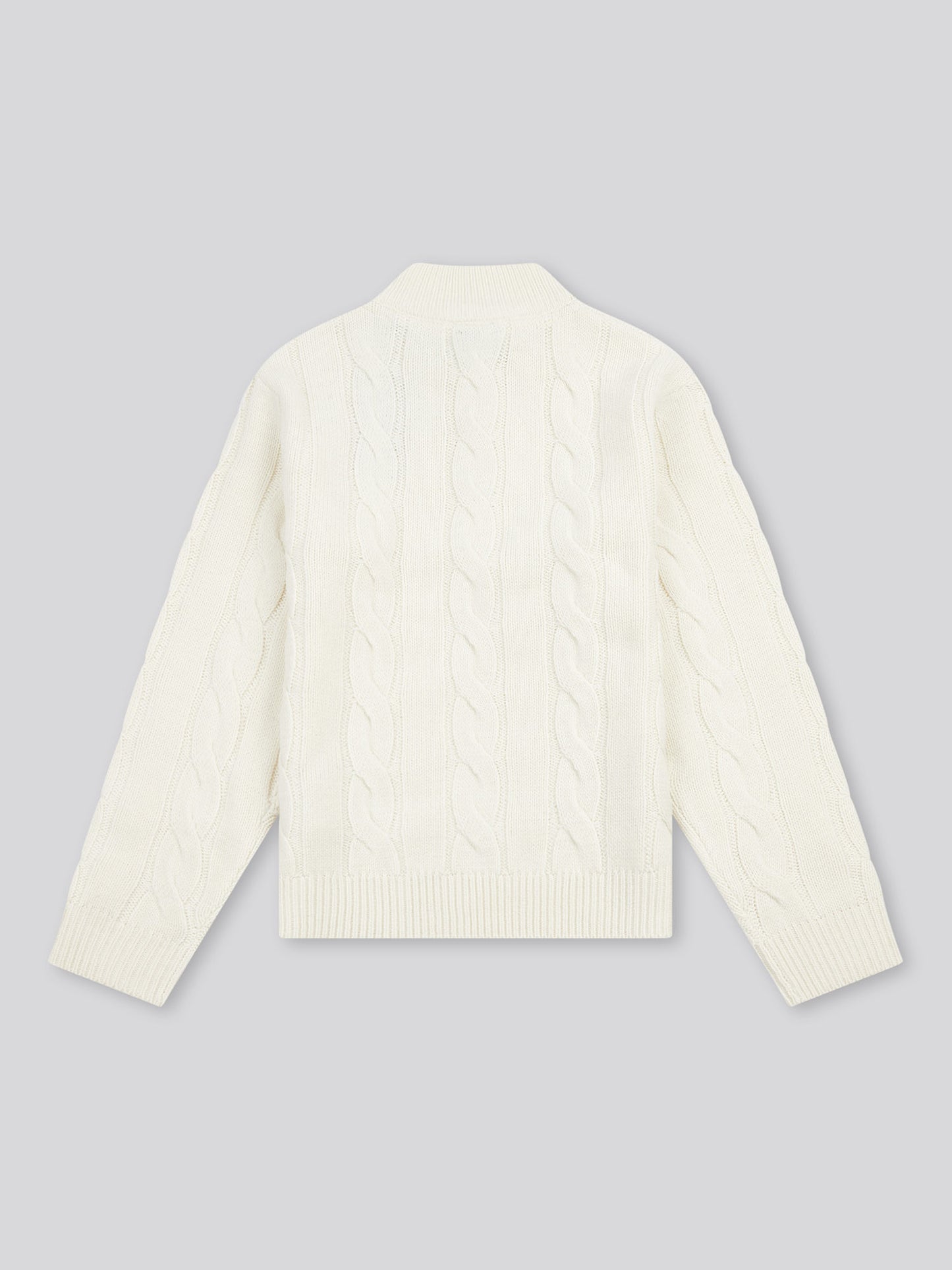 Boys Cable Knit Funnel in Whisper White