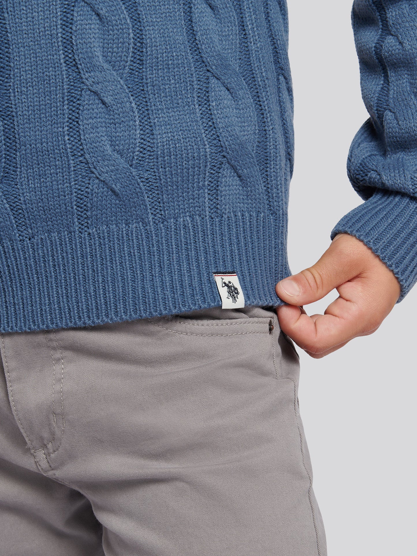 Boys Cable Knit Funnel in Vintage Indigo