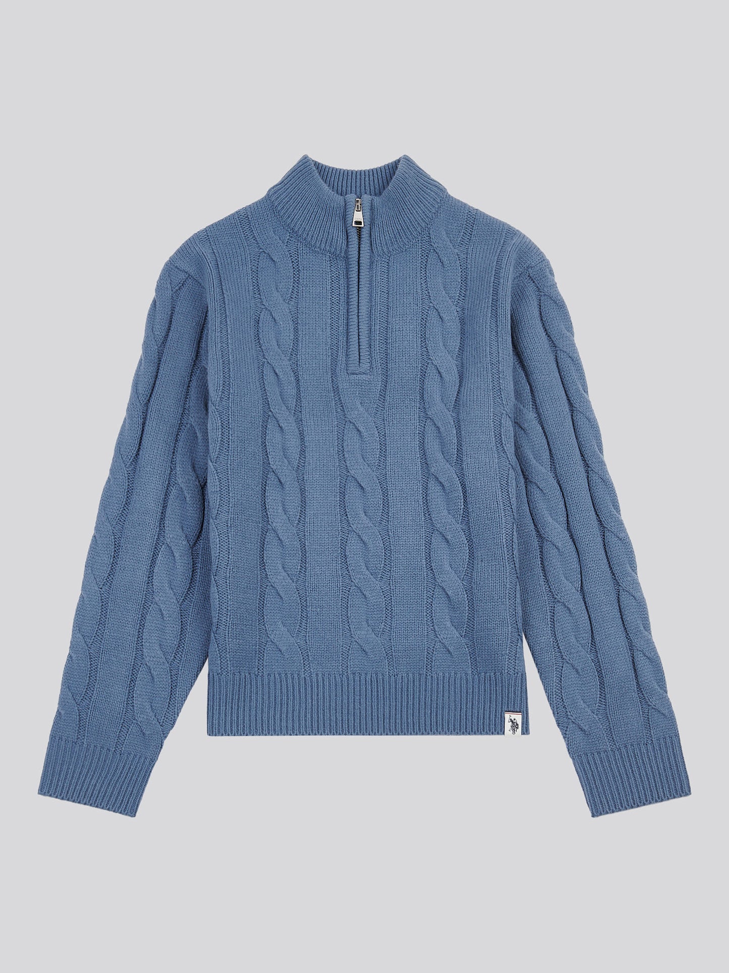 Boys Cable Knit Funnel in Vintage Indigo