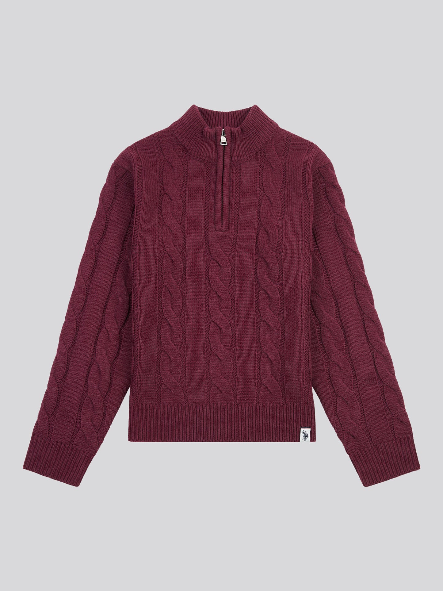 Boys Cable Knit Funnel in Grape Wine