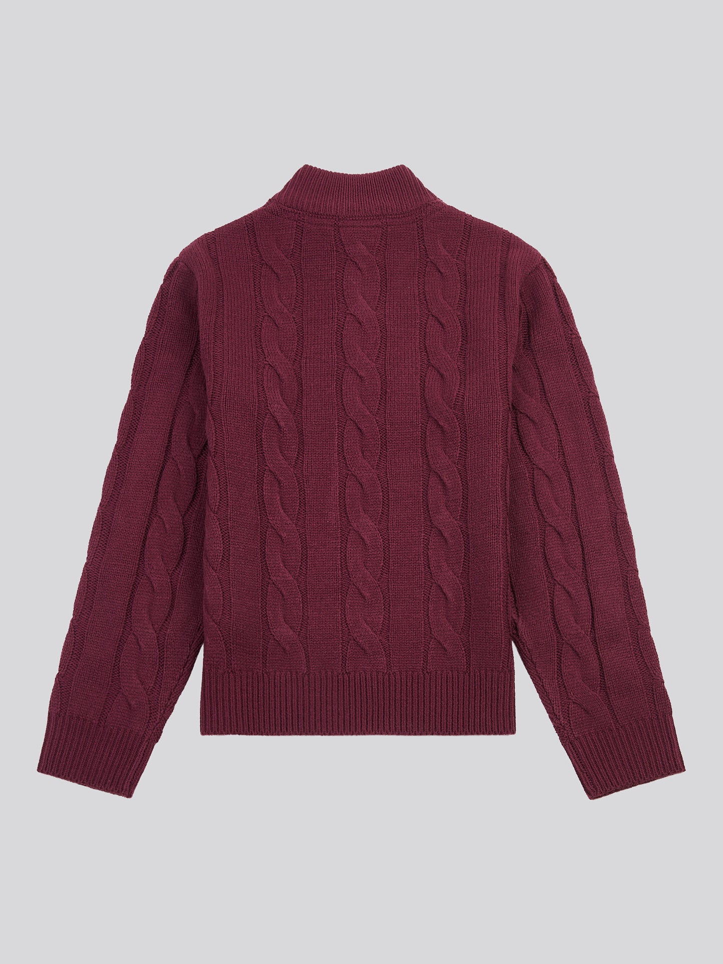 Boys Cable Knit Funnel in Grape Wine