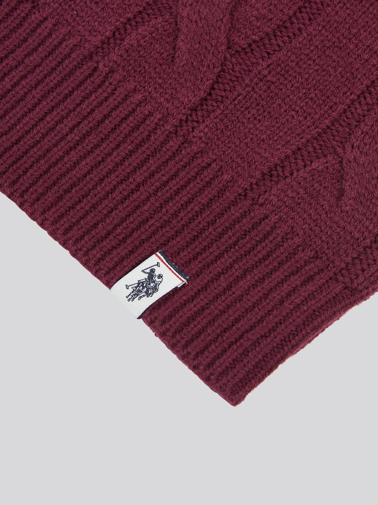 Boys Cable Knit Funnel in Grape Wine