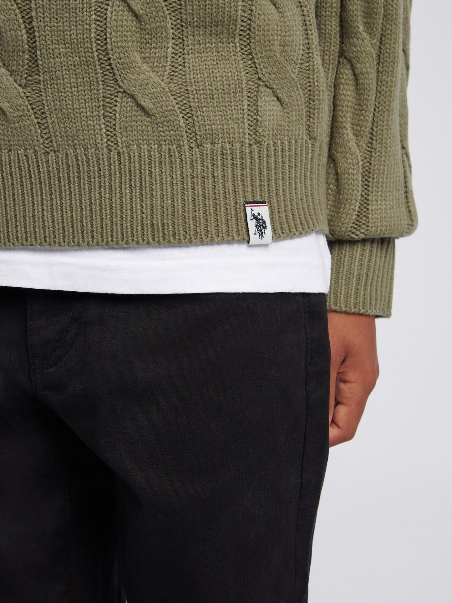 Boys Cable Knit Funnel in Mulled Basil