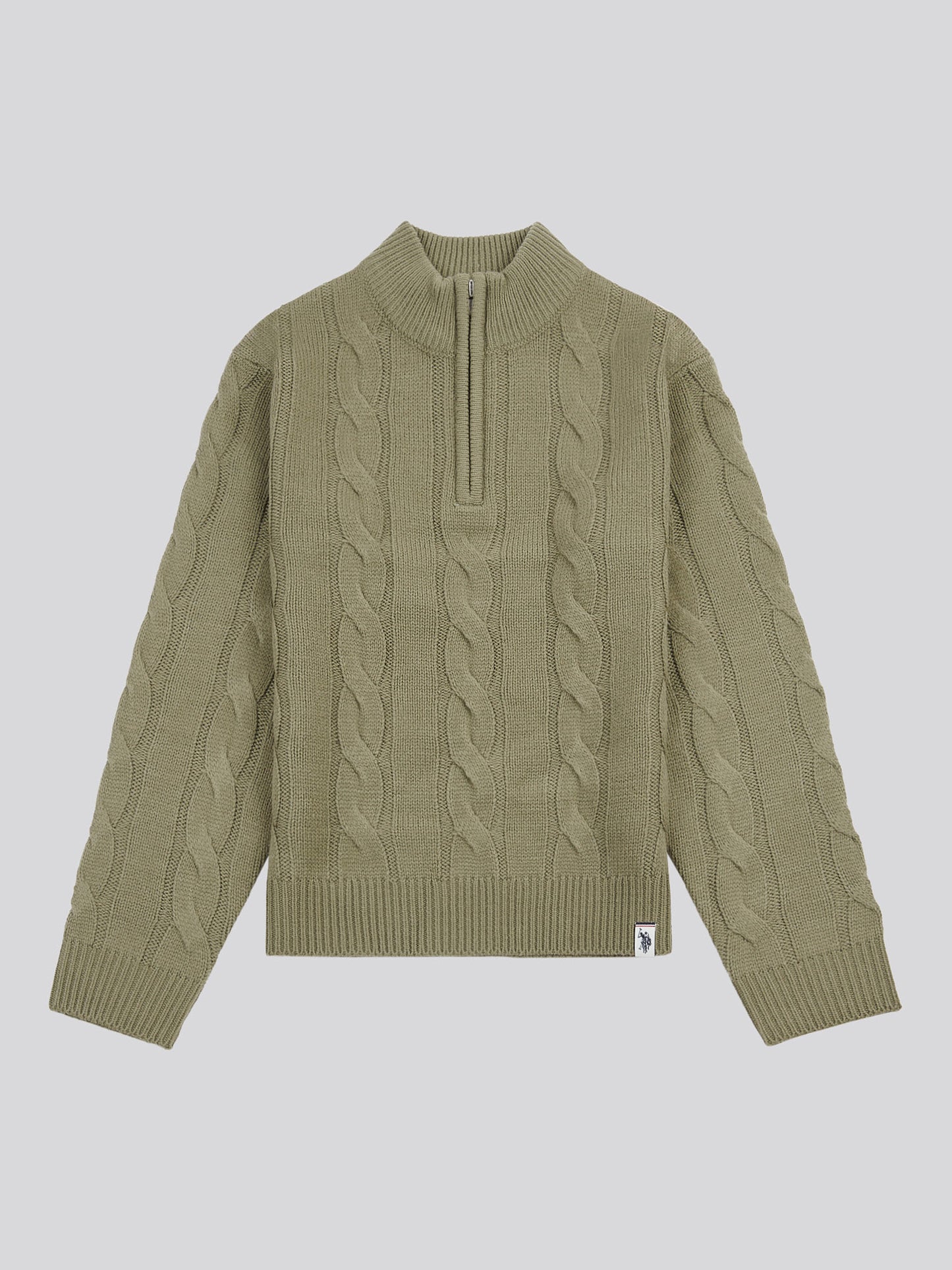 Boys Cable Knit Funnel in Mulled Basil