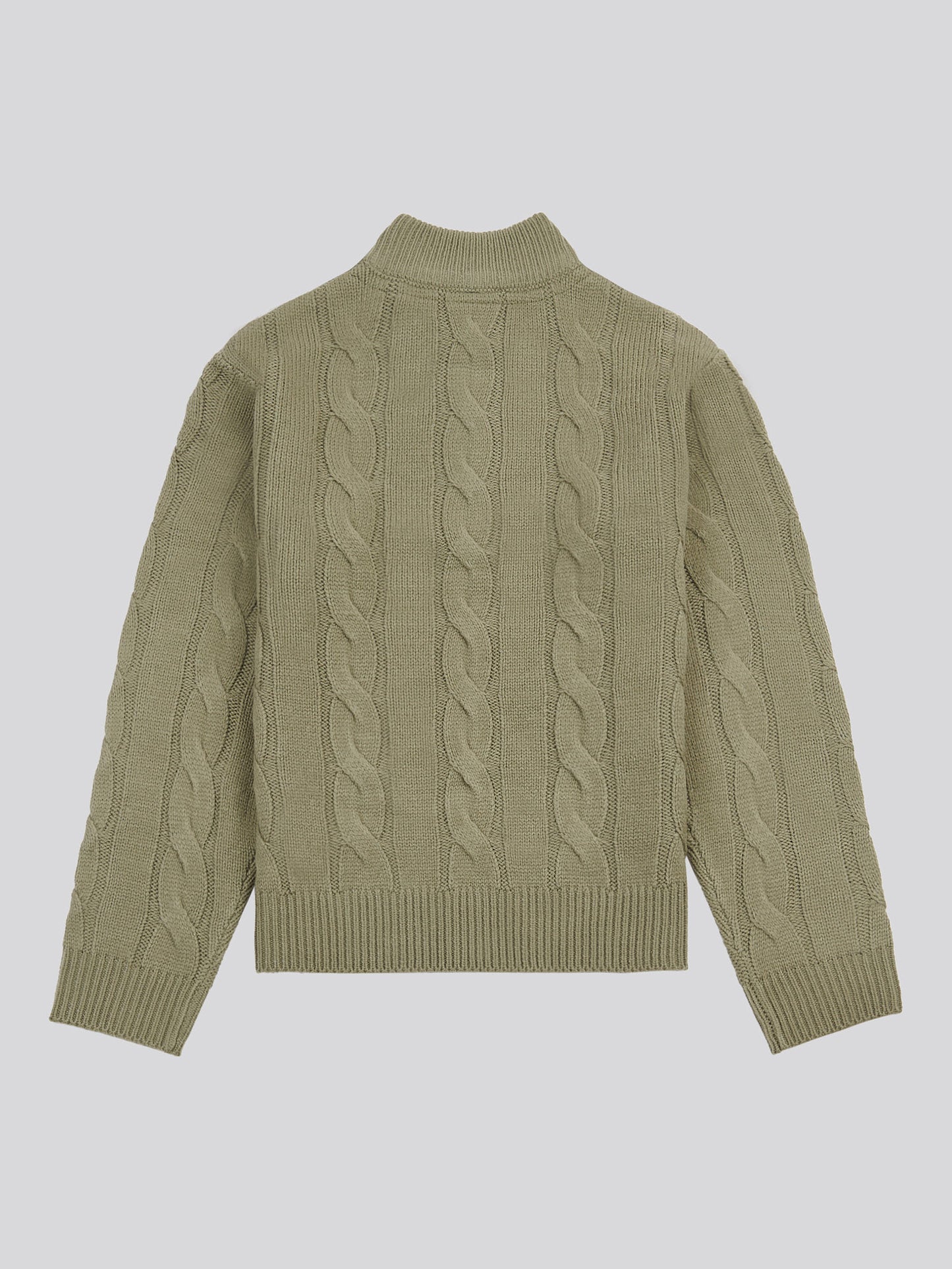 Boys Cable Knit Funnel in Mulled Basil