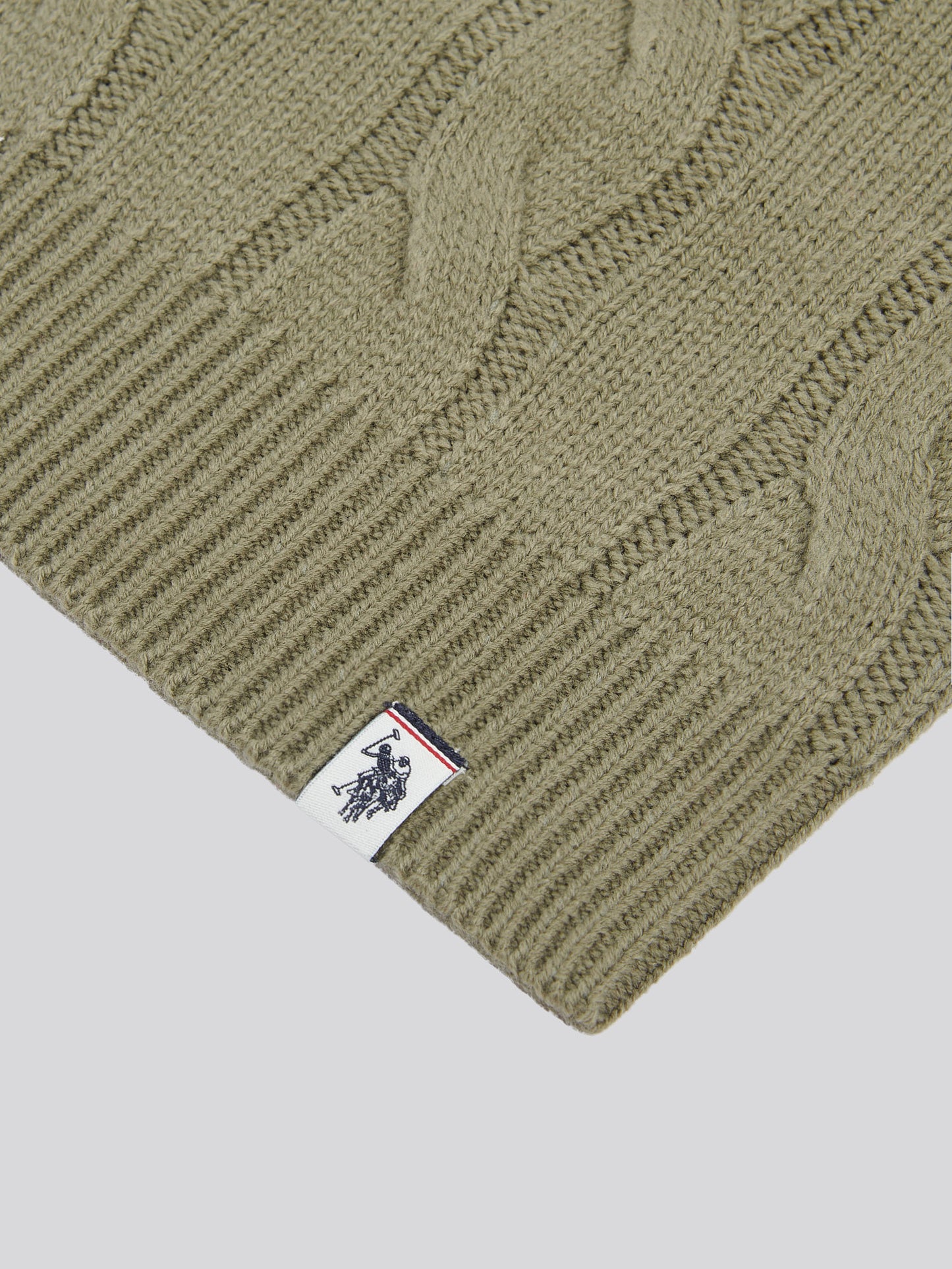 Boys Cable Knit Funnel in Mulled Basil