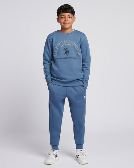 Boys Graphic Crew & Jogger Set in Blue Horizon