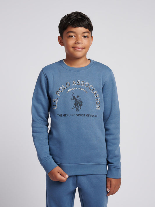 Boys Graphic Crew & Jogger Set in Blue Horizon