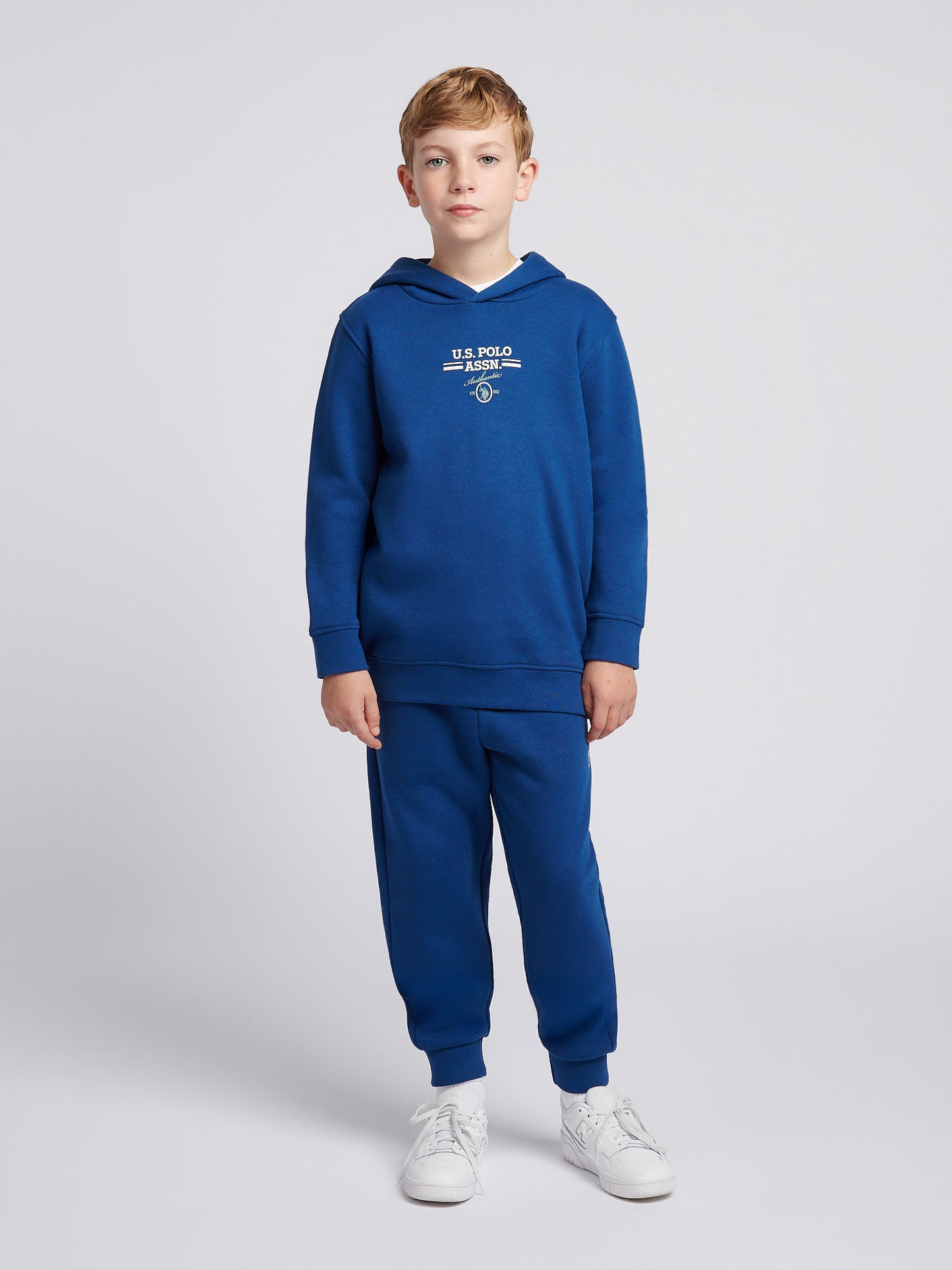Boys Script Graphic Hoodie & Jogger Set in Navy Peony