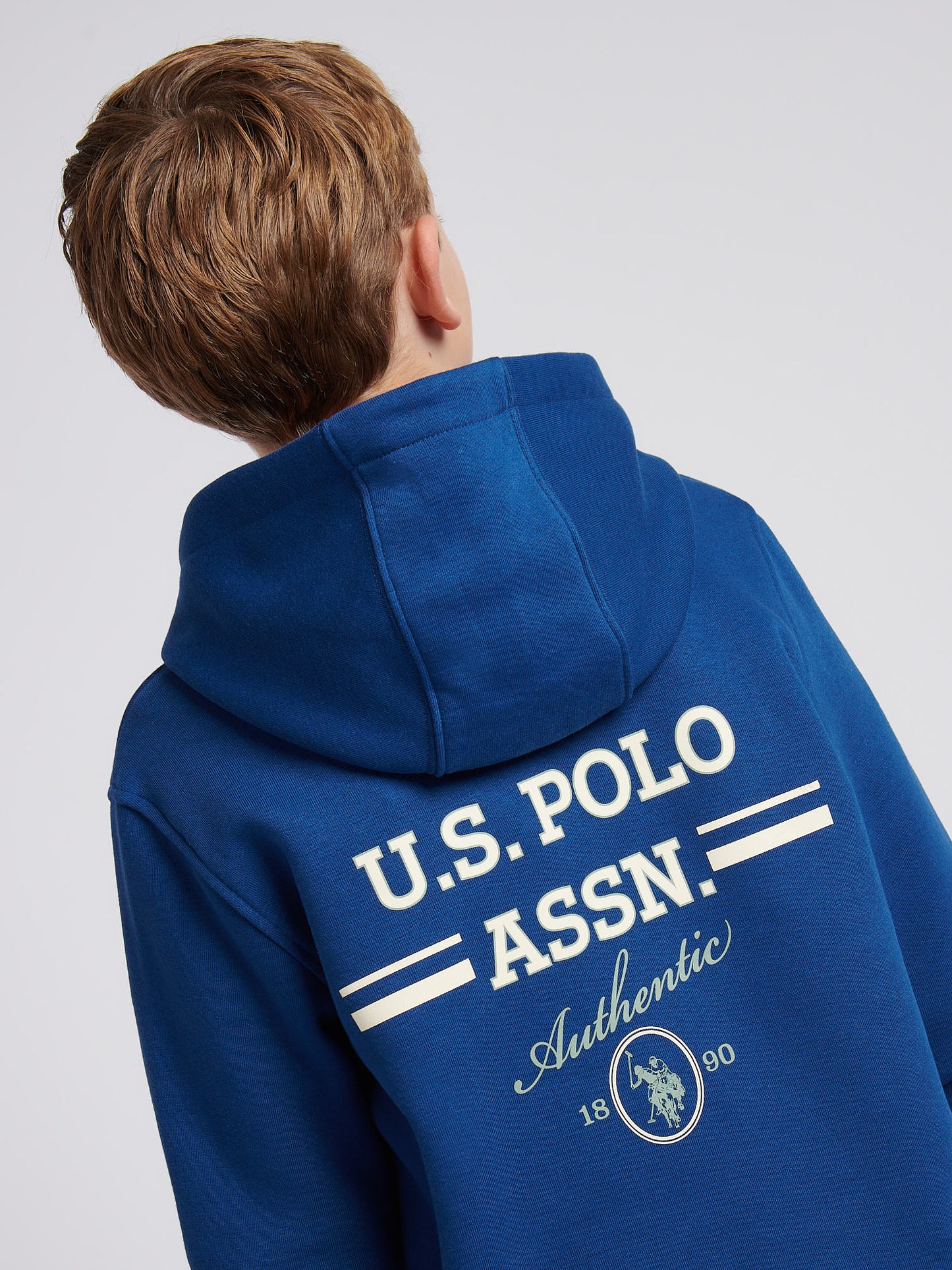 Boys Script Graphic Hoodie & Jogger Set in Navy Peony