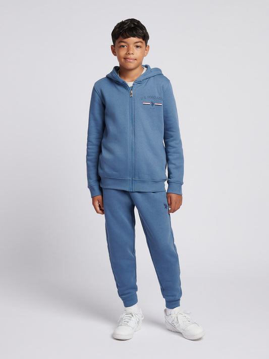 Boys Graphic Zip Hoodie & Jogger Set in Blue Horizon