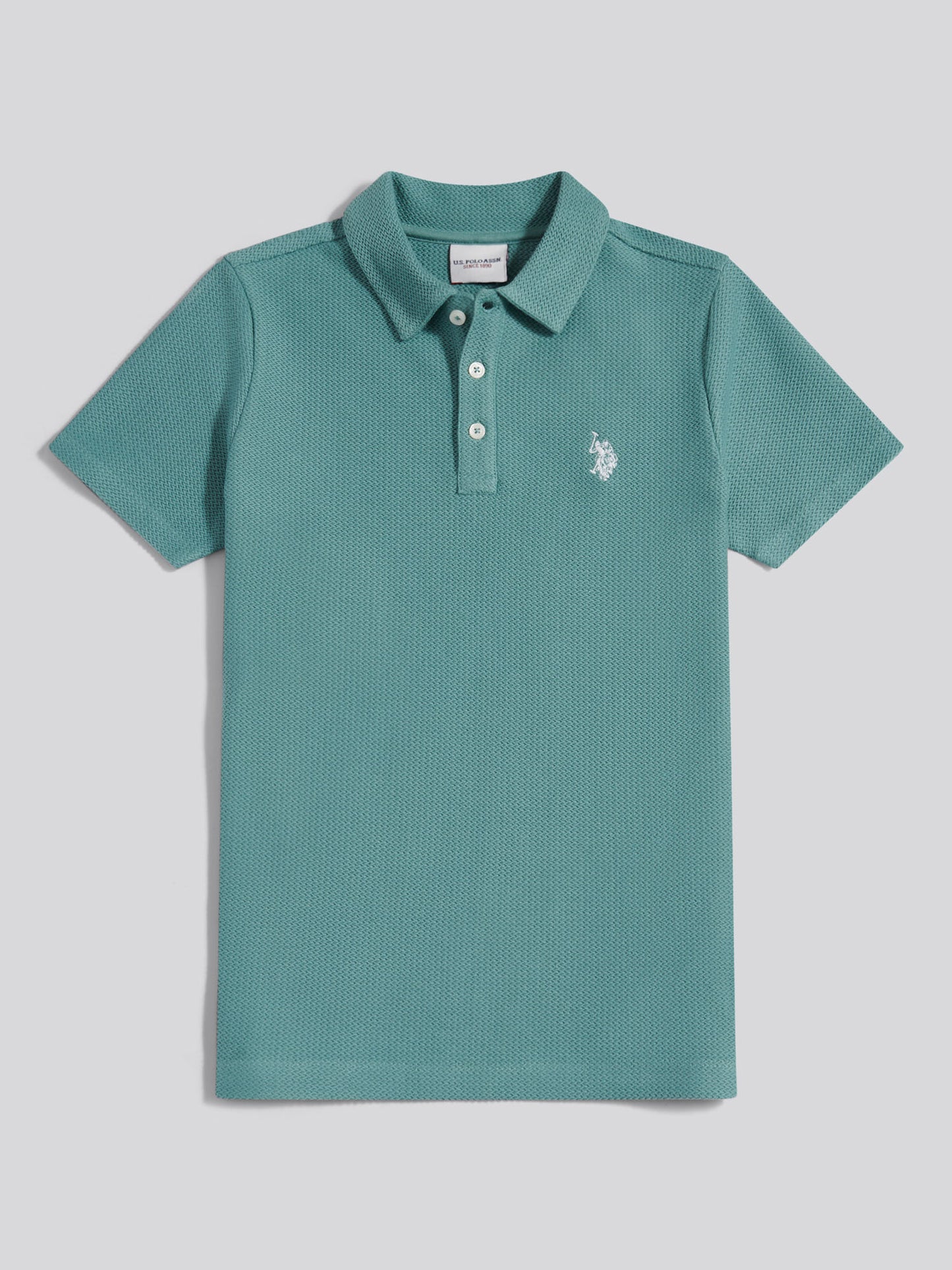 Boys Herringbone Collar Polo Shirt Arctic
