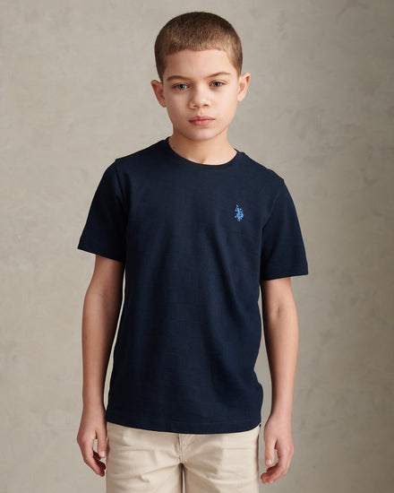 Boys Square Textured T-Shirt Dark Sapphire Navy