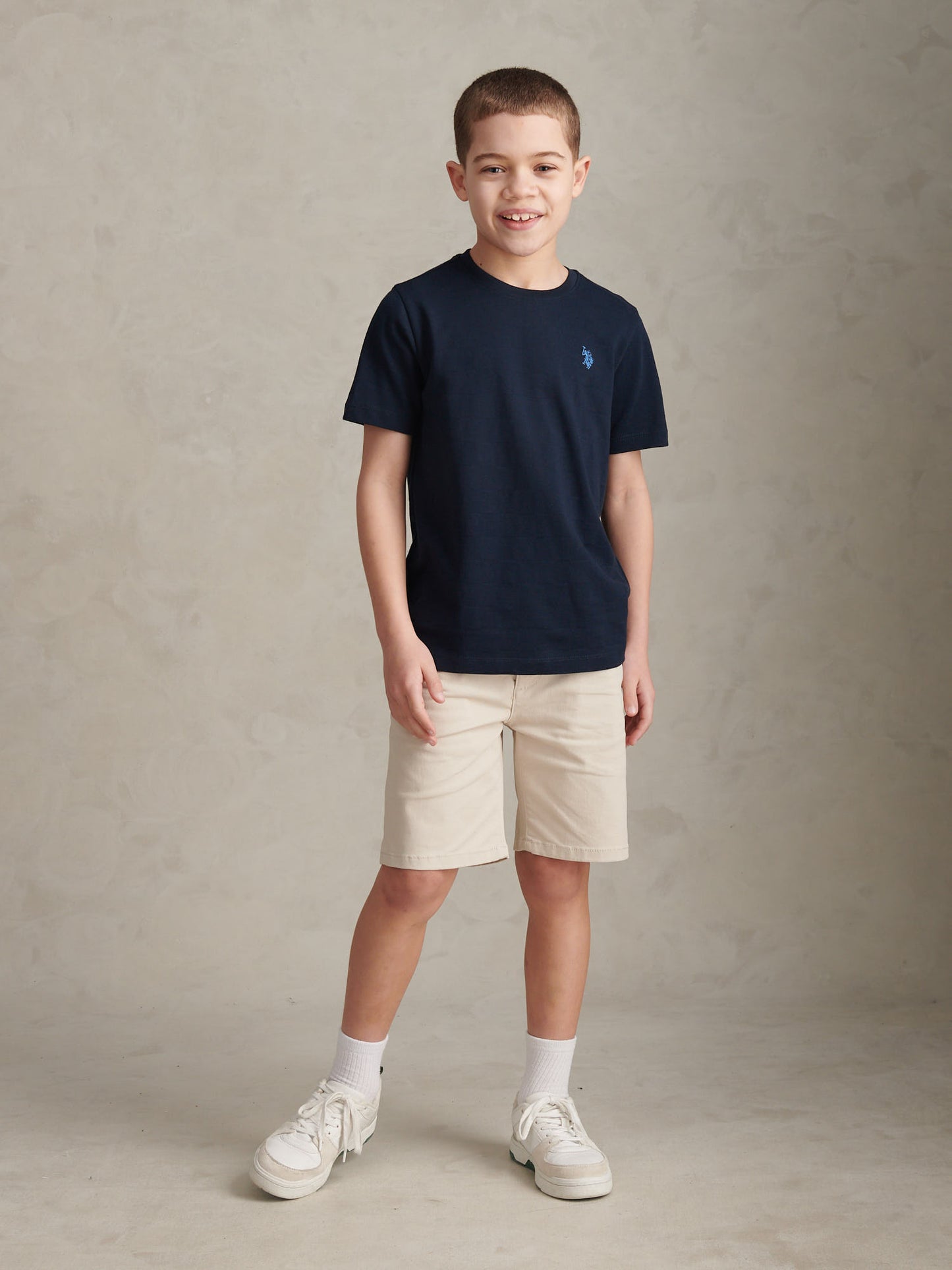 Boys Square Textured T-Shirt Dark Sapphire Navy