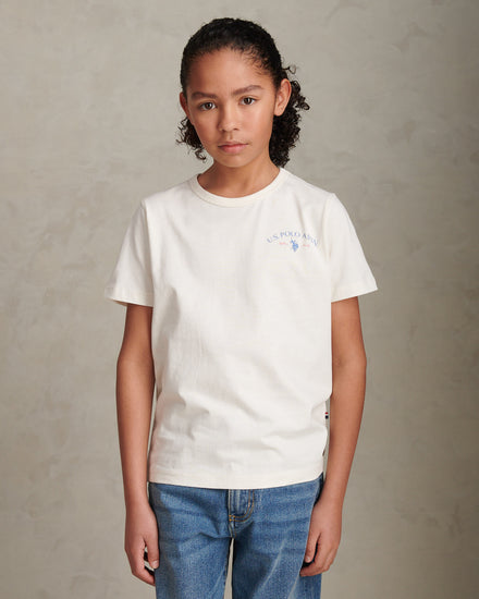 Boys Spirit Of Sport Back Graphic T-Shirt Whisper White