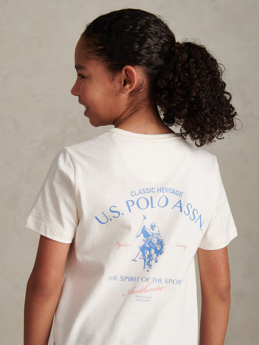 Boys Spirit Of Sport Back Graphic T-Shirt Whisper White