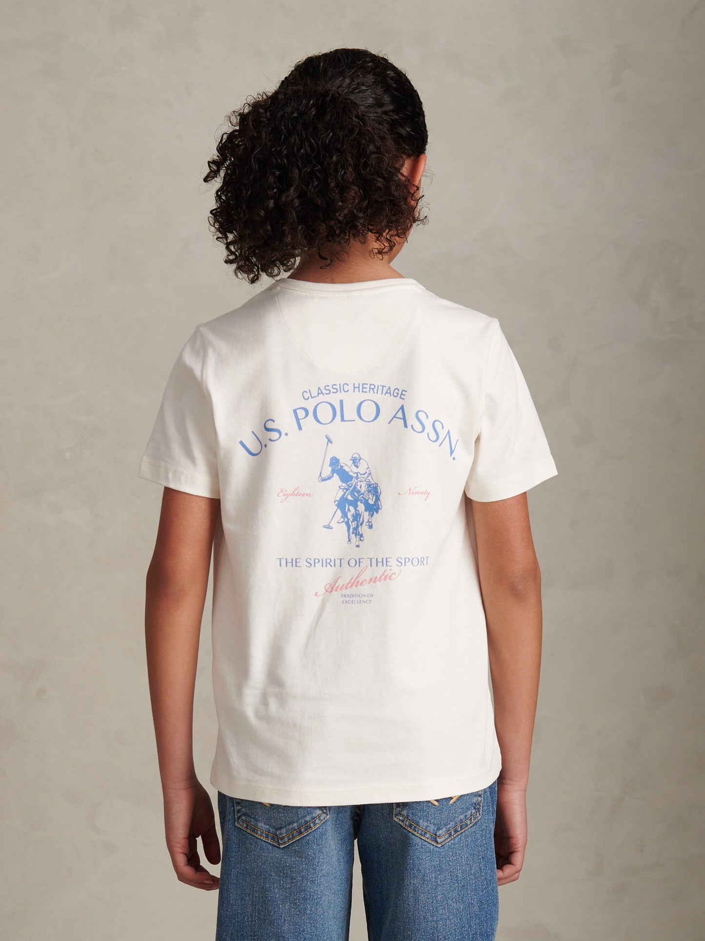 Boys Spirit Of Sport Back Graphic T-Shirt Whisper White
