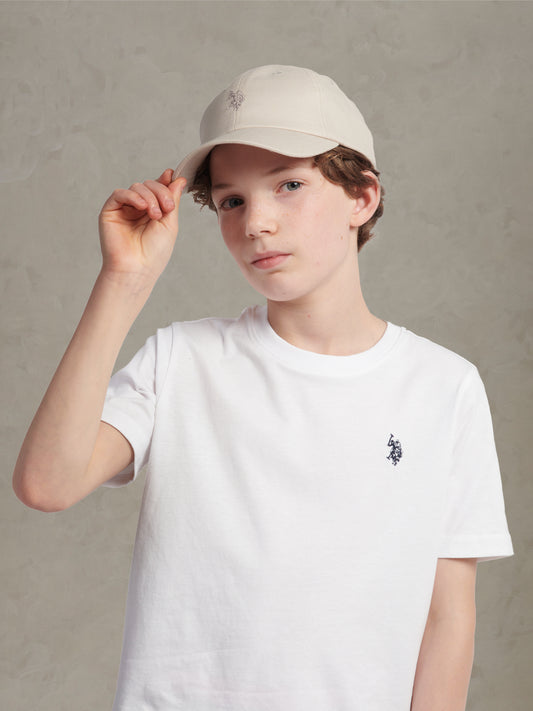 Boys Dobby Linen Blend Baseball Cap Beige