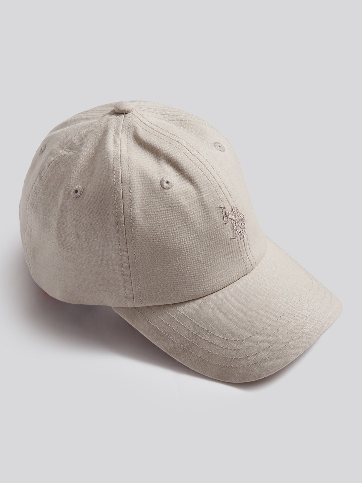 Boys Dobby Linen Blend Baseball Cap Beige