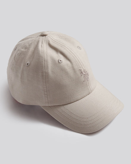 Boys Dobby Linen Blend Baseball Cap Beige