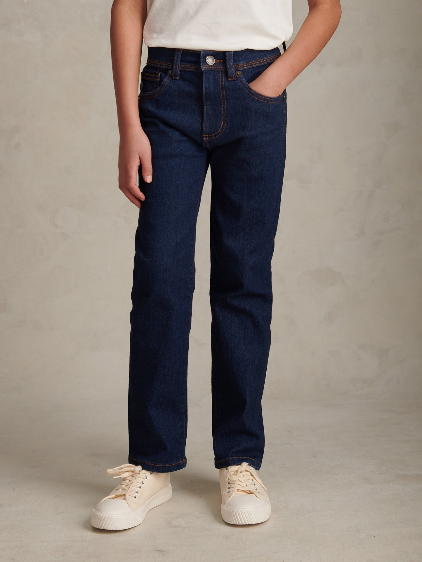 Boys Straight Fit Stretch Jeans Rinse Wash