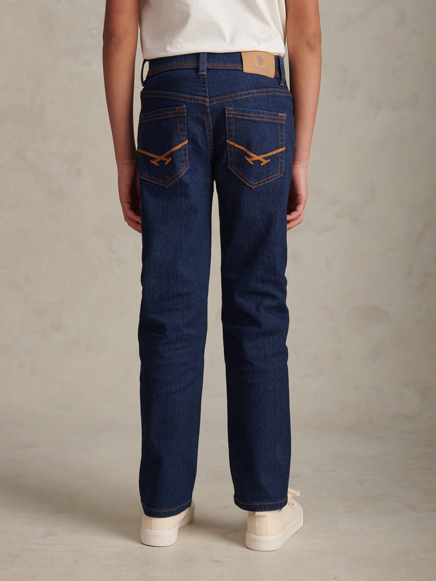 Boys Straight Fit Stretch Jeans Rinse Wash