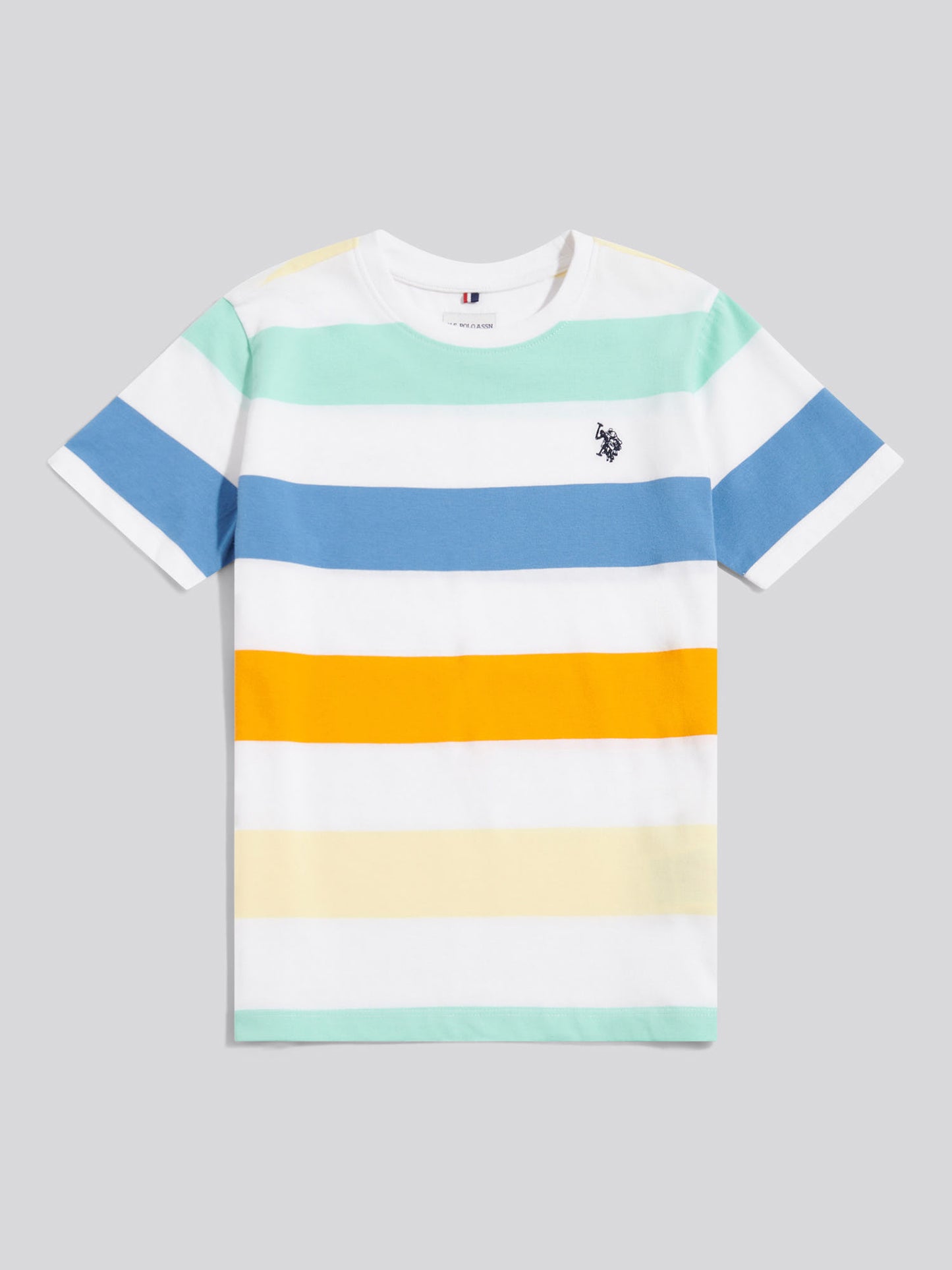 Boys Block Stripe T-Shirt Bright White