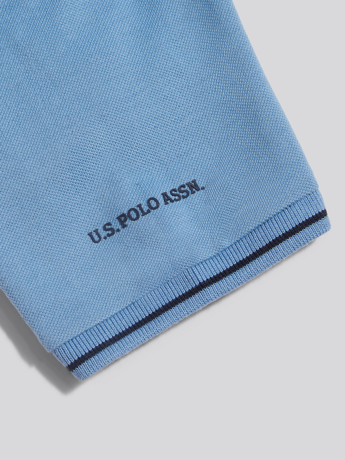 Boys Sash Two Colour Pique Polo Shirt Ashleigh Blue